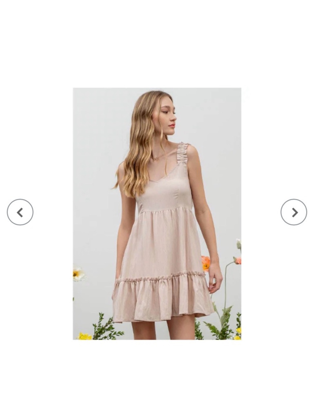 Blu Pepper Ruffle-Strap Tiered Mini Dress in Blush Pink
